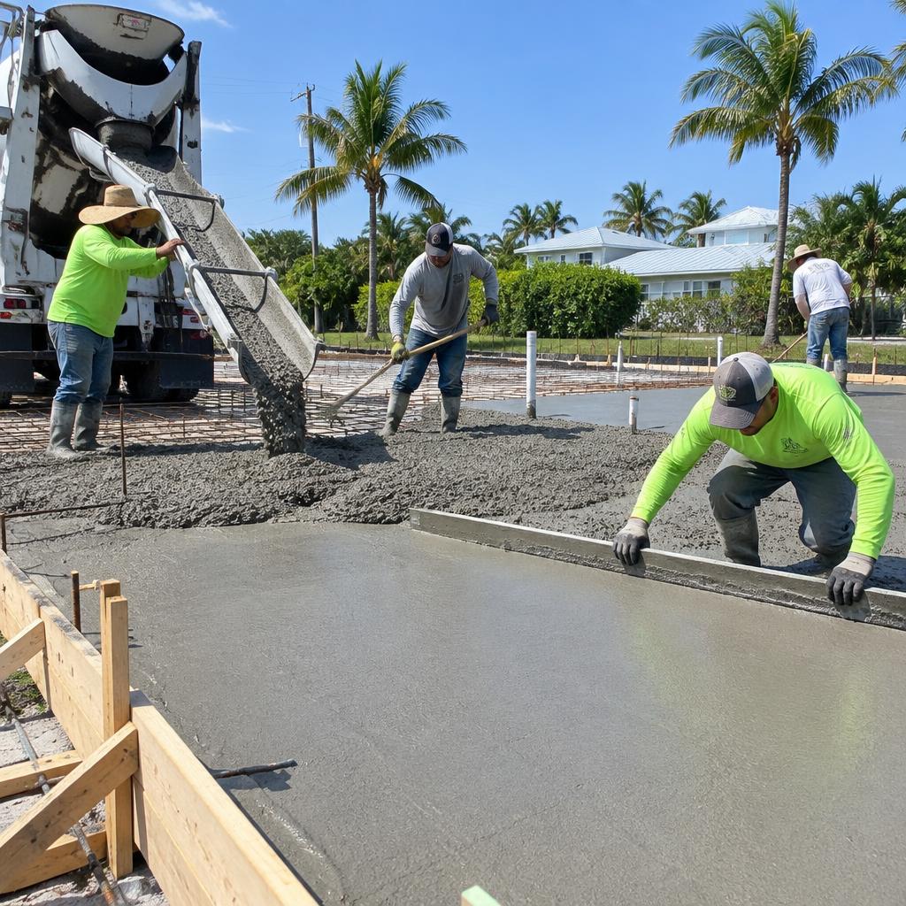Foundation slab pour near Citrus Springs, FL